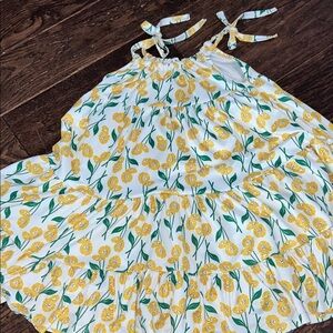 Boutique Yellow Floral Tie-Shoulder Sundress